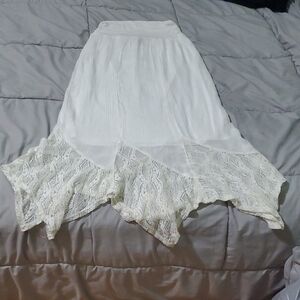 Apt. 9 Asymmetrical White Lace Skirt